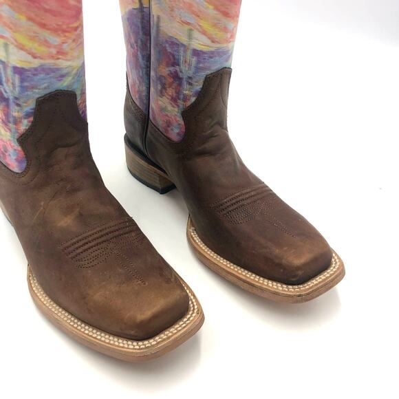 Circle G by Corral Womens Stamped Shaft Square Toe Boots Multicolor US Size 7 M - Picture 2 of 9